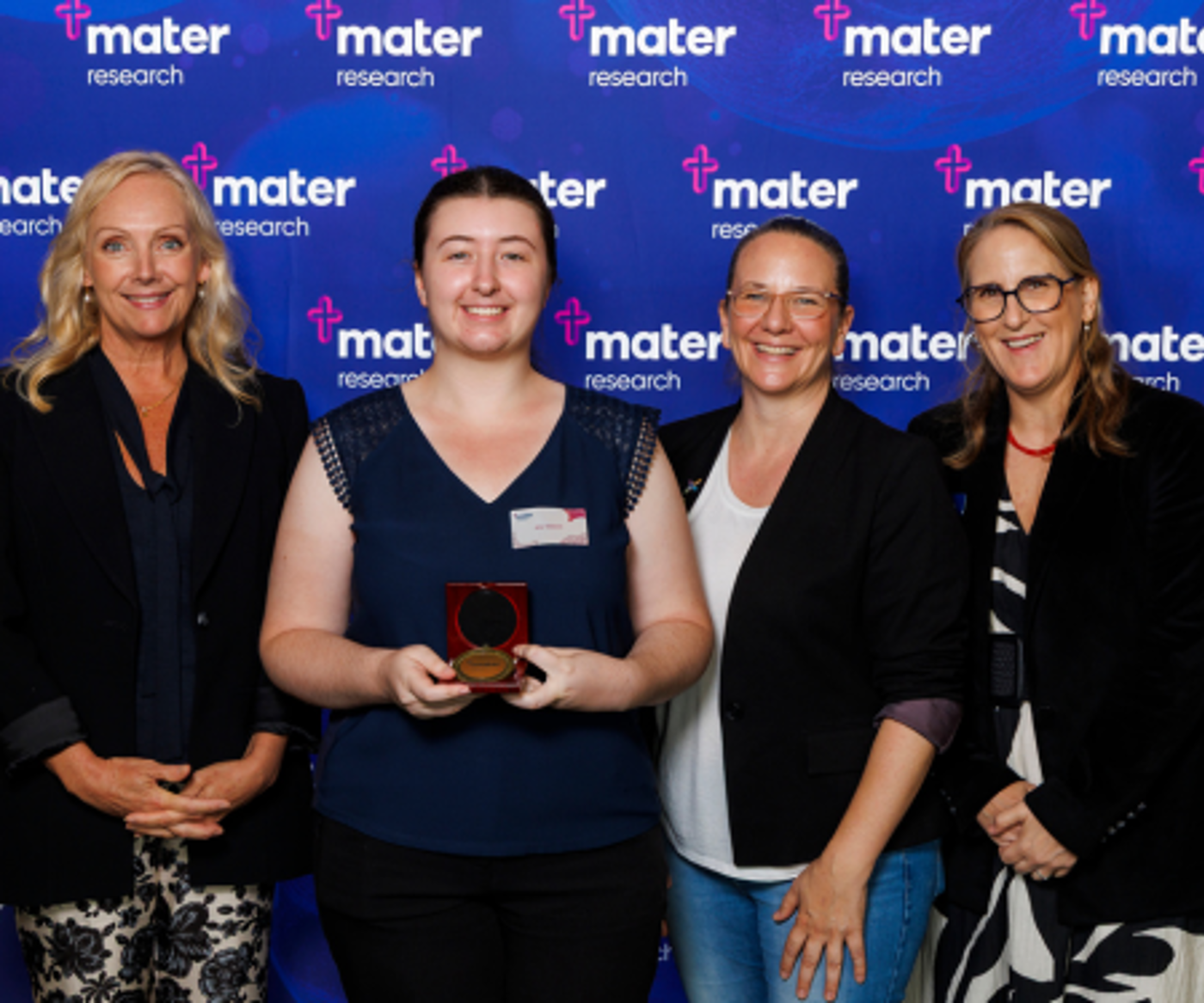 Mater Group CEO Julia Strickland-Bellamy, Amy Giesberts, Associate Professor Lucy Burr and Professor Allison Pettit